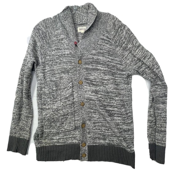 Anthropologie Koto Womens Size Medium Heathered Grey Button Up Cardigan Sweater‎ - Picture 1 of 12
